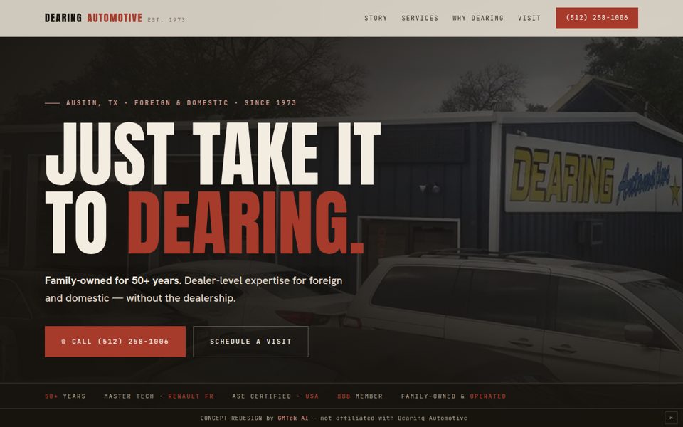 Dearing Automotive concept redesign